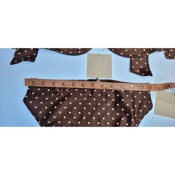 SAME NWT Los Angeles Brown Polka Dot Bikini Set - Picture 3 of 13